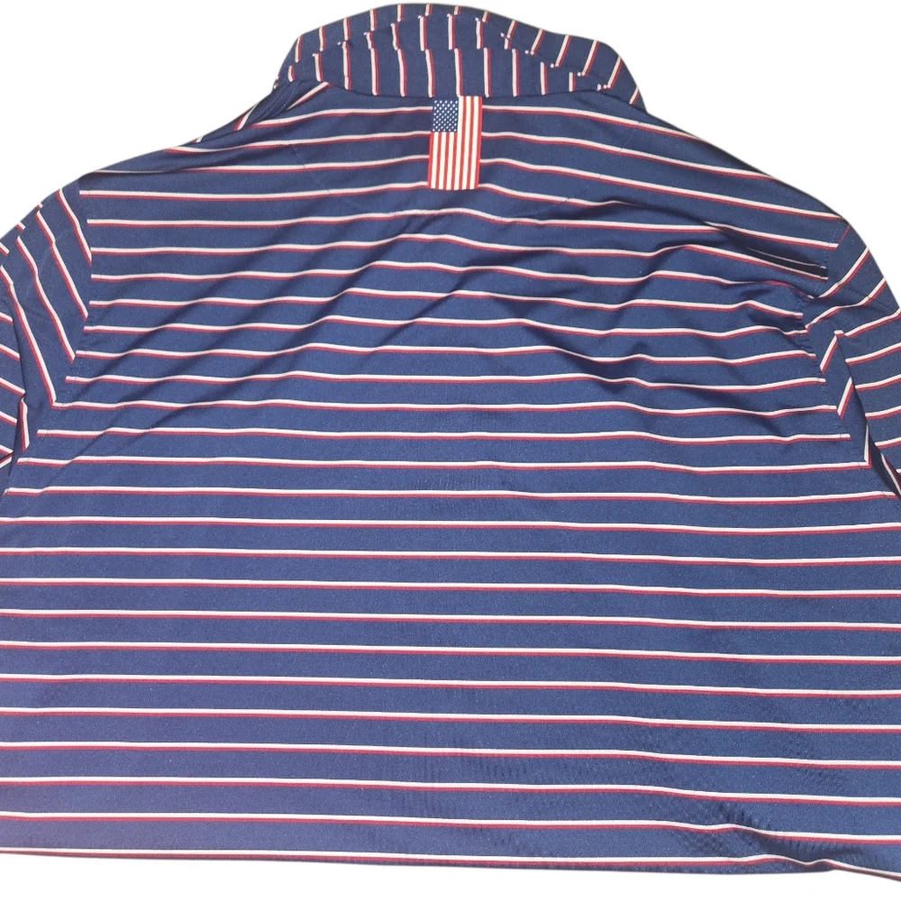 Rhoback  The Old Glory Stripe Performance Polo - Navy- Polo sz XXL - Picture 3 of 3